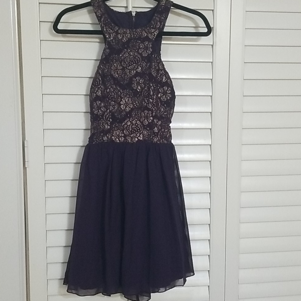 Xtraordinary Purple and Gold Dress